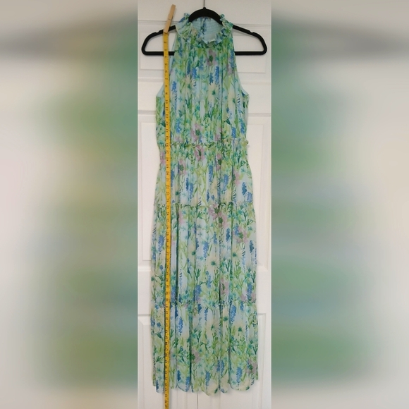 Taylor Size 10 Blue and Green Floral Maxi Dress - Picture 10 of 14